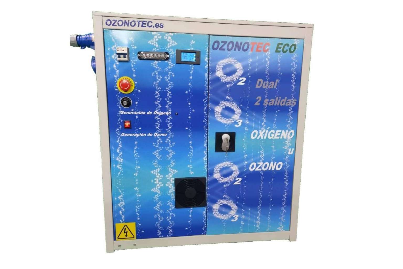 El equipo Ozonotec Dual O2O3 proporciona nanoburbujas de oxígeno o de ozono para el agua de riego agrícola, la novedad de Ozonotec Eco