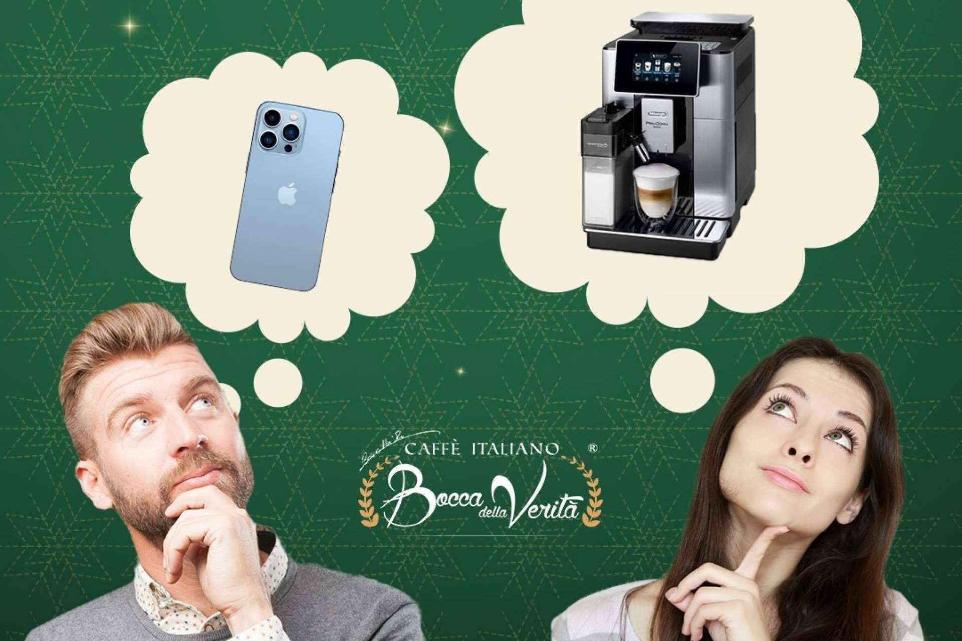 La empresa de café italiano ‘Bocca Della Verità’ ha decidido regalar móviles y cafeteras de última generación esta Navidad