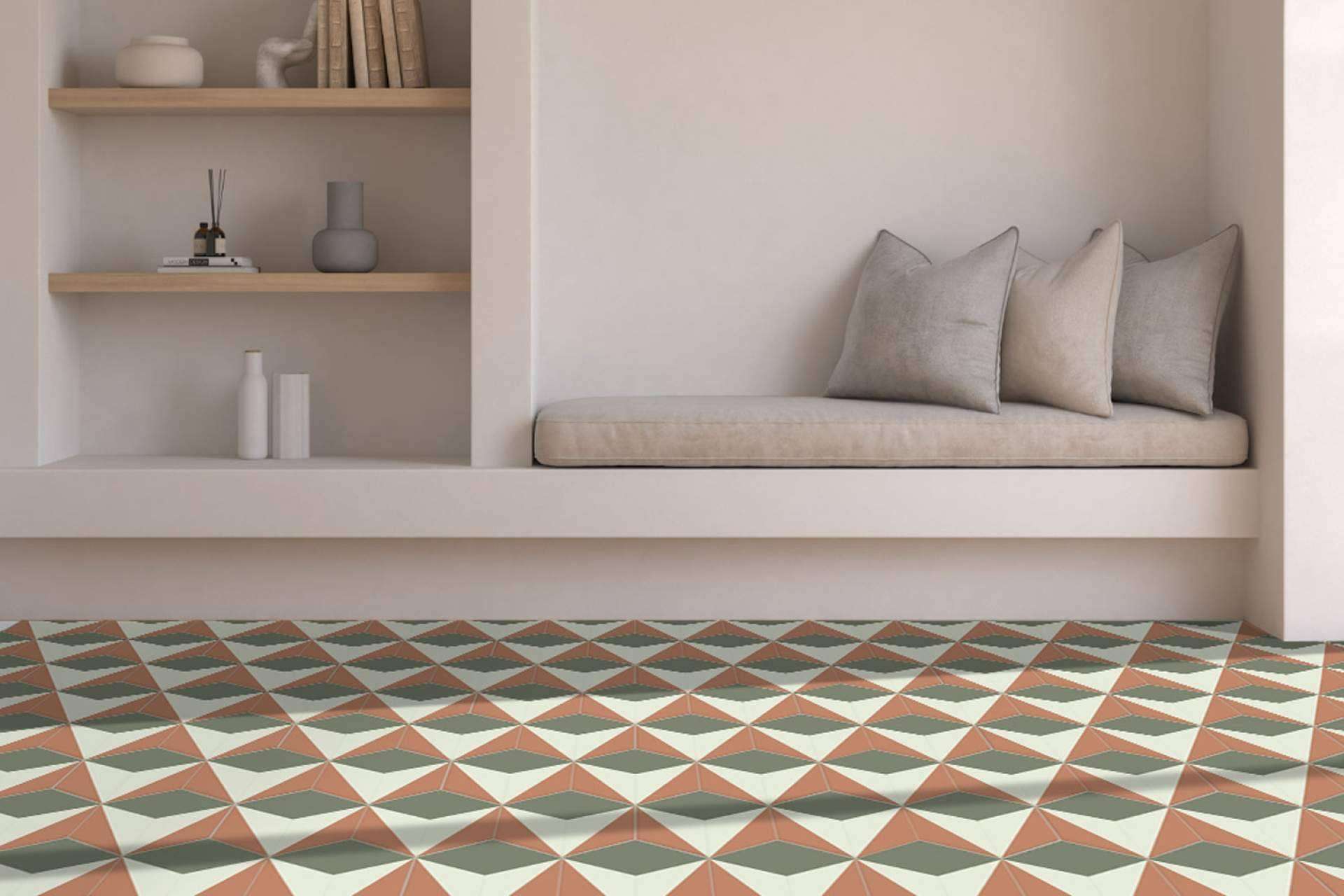 Azulejos hidráulicos con colores y acabados personalizados