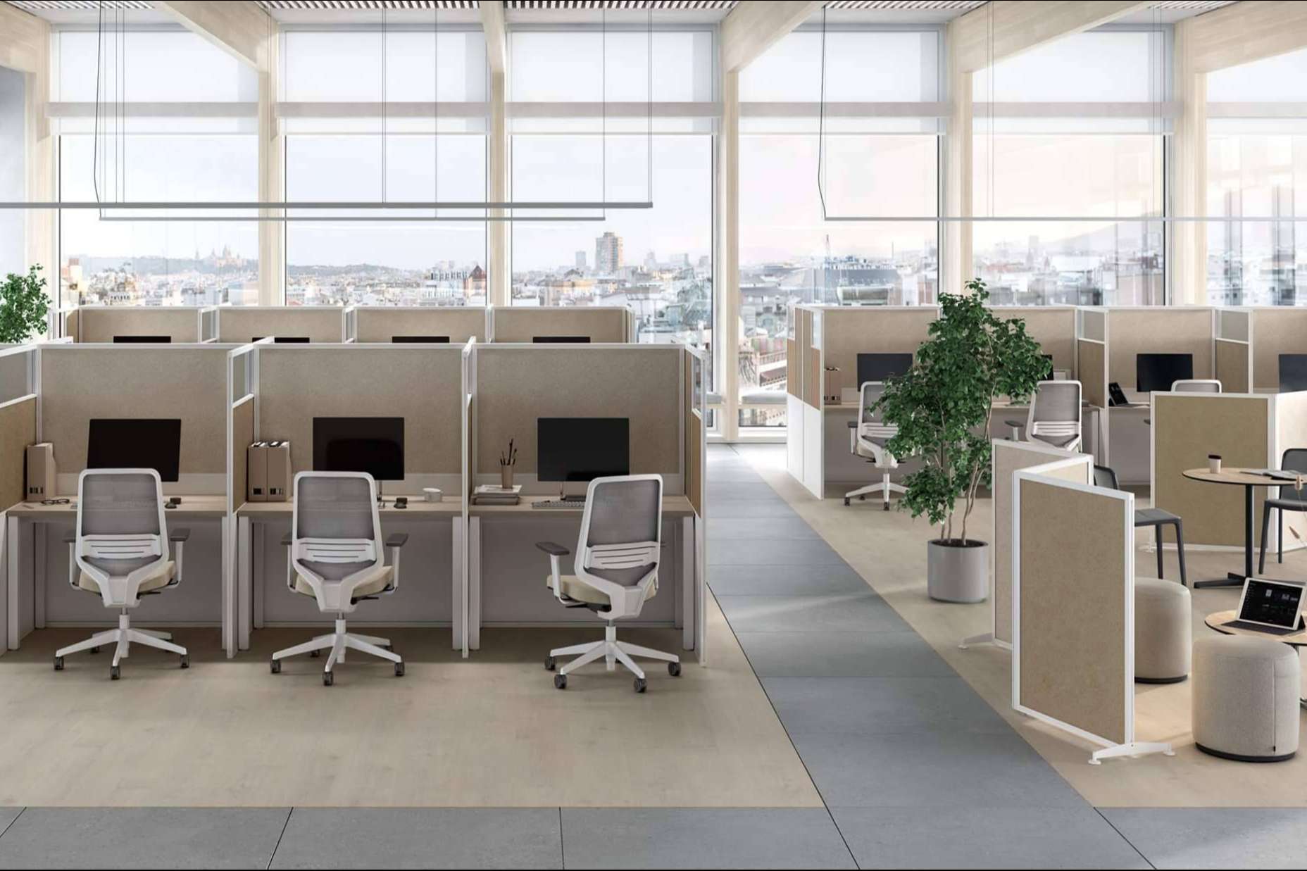Las sillas ergonómicas ajustables de Mobiliar ofrecen comodidad y apoyo durante la jornada laboral