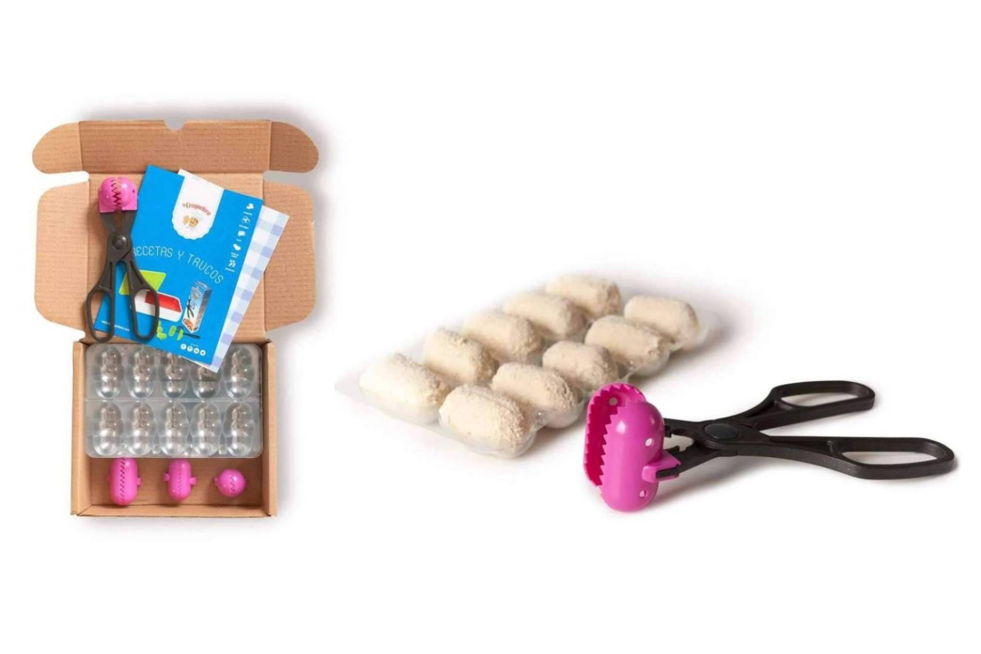 El kit básico de La Croquetera cuenta con utensilios para preparar y congelar croquetas de manera práctica